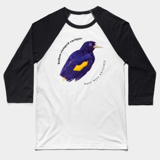 Yellow-rumped cacique tropical bird pin Baseball T-Shirt